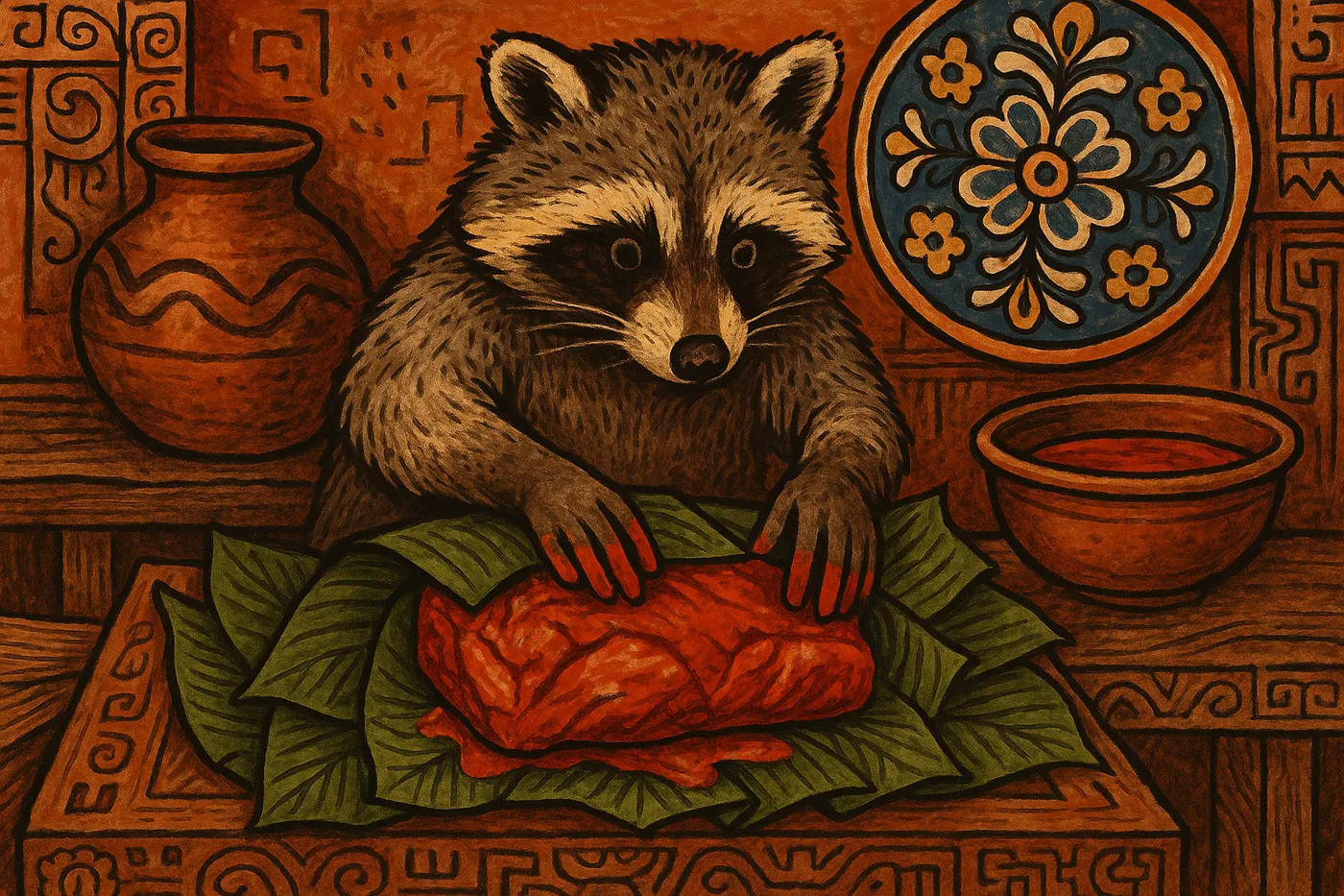 Wrapping cochinita pibil in banana leaves