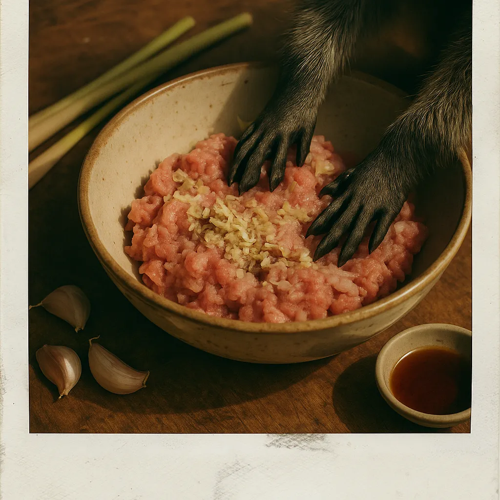 Lemongrass meatball preparation process