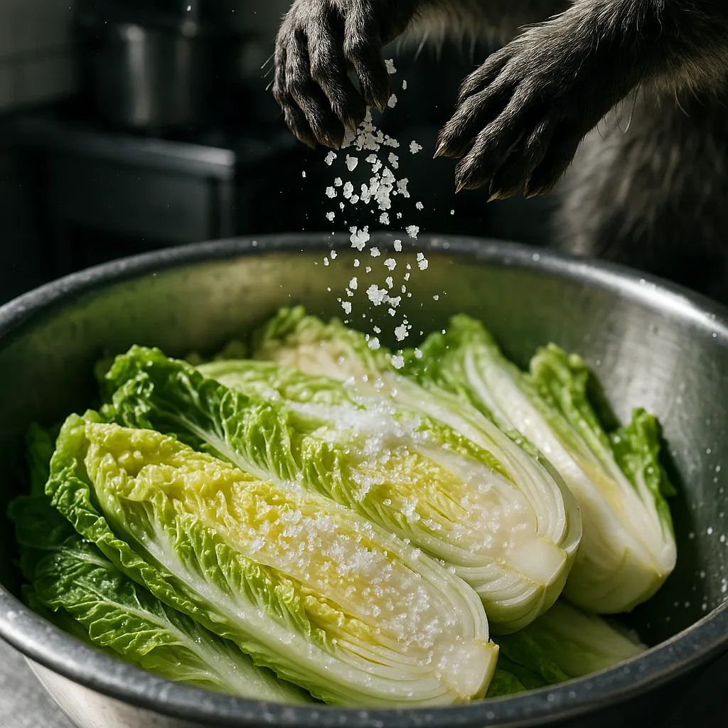 Salting cabbage process