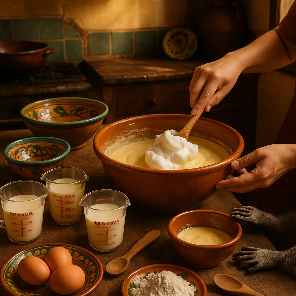 Traditional tres leches preparation process